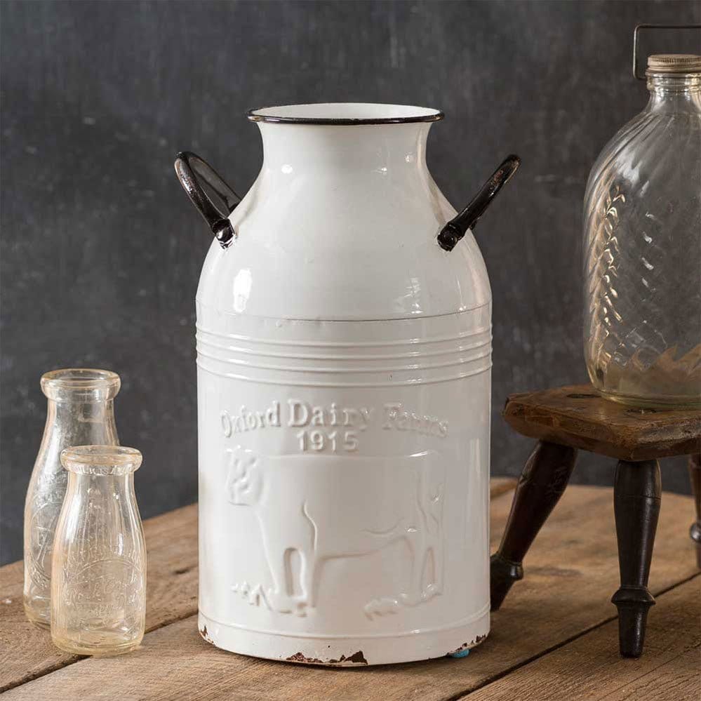 Enamelware Oxford Dairy Farms 1915 Milk Can With Metal Handles-CTW Home-The Village Merchant