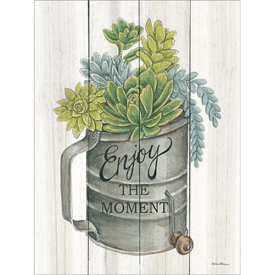 Penny Lane Publishing Enjoy The Moment Succulents By Deb Strain Art Print - 12 X 16