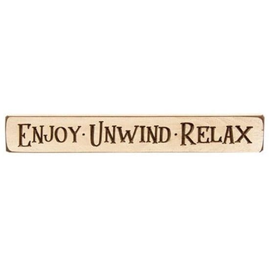 Enjoy, Unwind, Relax Sign - Engraved Wood 12&quot; Long-Craft Wholesalers-The Village Merchant