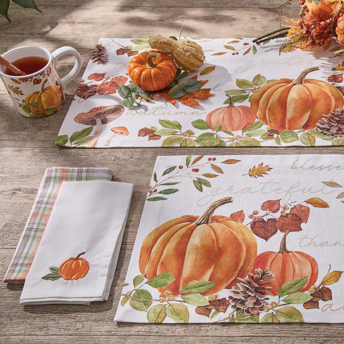 Essence of Fall Embroidered Pumpkin Napkin