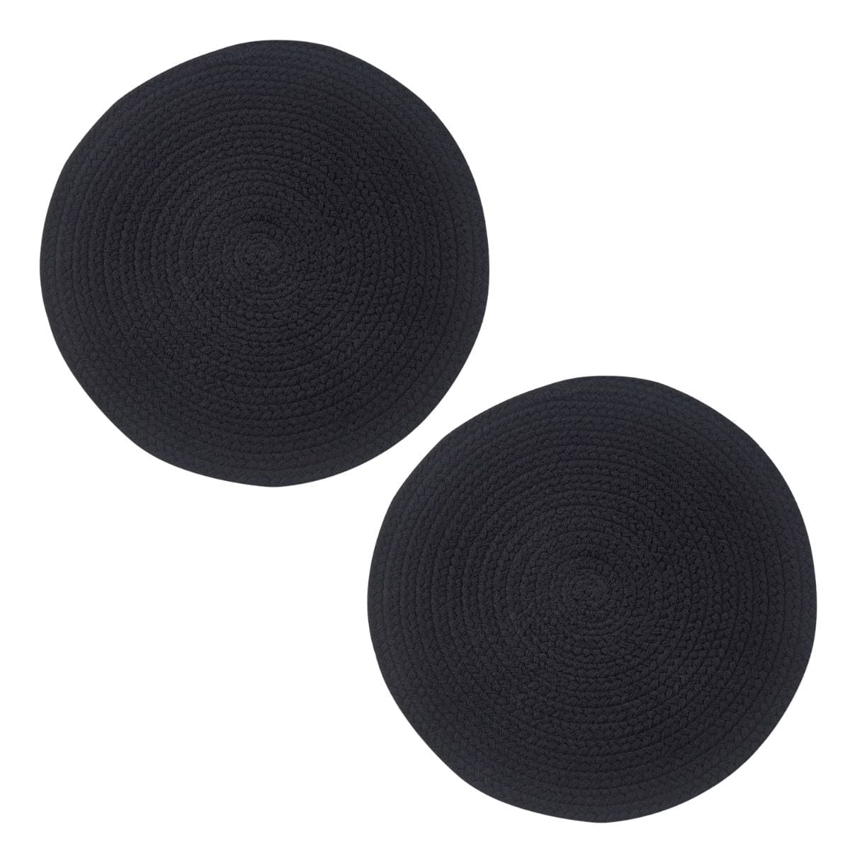 Essex in Black Braided Placemat Round Set of 2