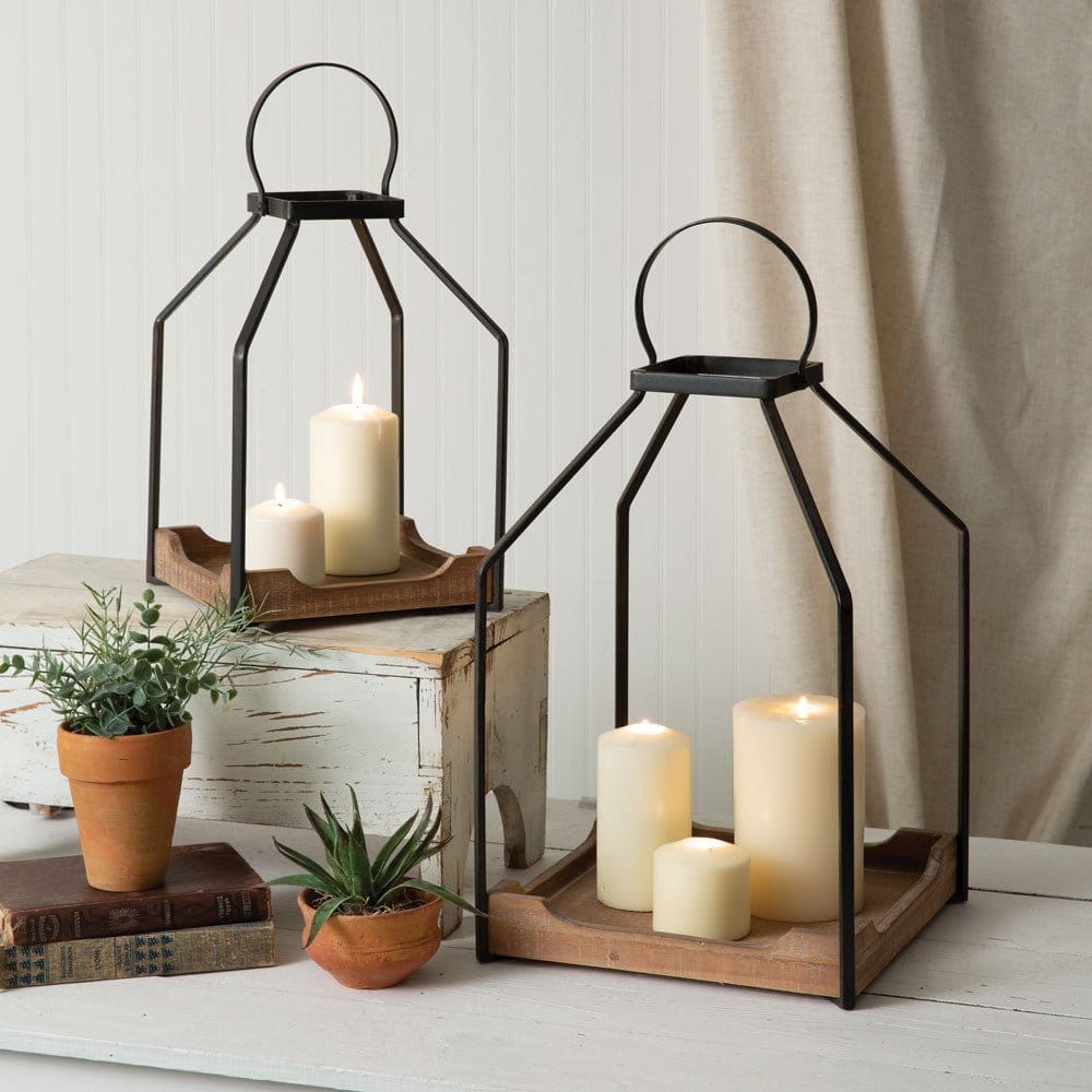 Everett Lanterns Set of 2 Assorted Sizes For Pillar Candles-CTW Home-The Village Merchant