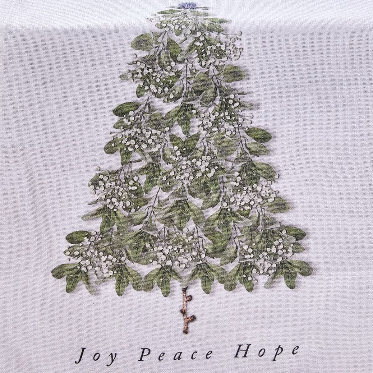 Everlasting Christmas Printed Joy Peace Hope Table Runner 54'' Long