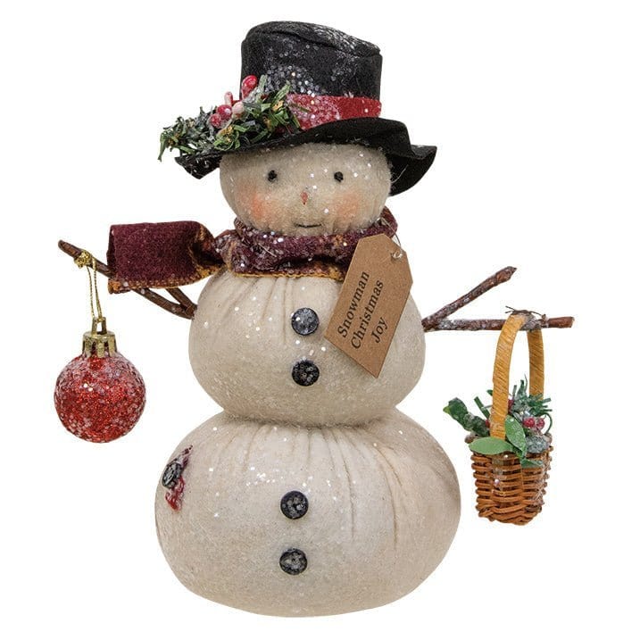 Fabric Christmas Joy Snowman Stuffed Doll-Craft Wholesalers-The Village Merchant
