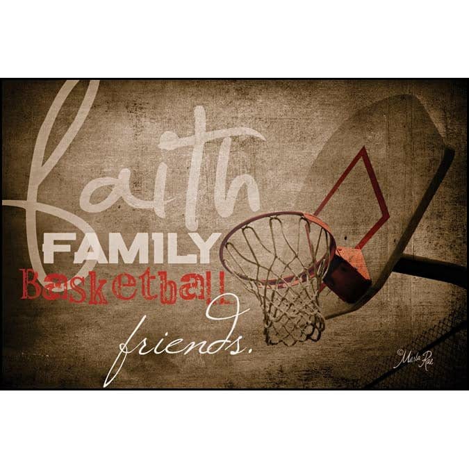 Faith Family Basketball By Marla Rae Art Print - 12 X 18-Penny Lane Publishing-The Village Merchant