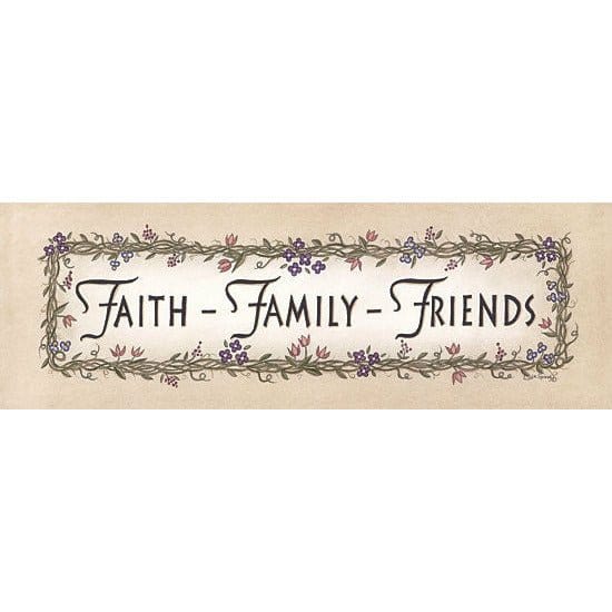 Penny Lane Publishing Faith Family Friends By Linda Spivey Art Print - 6 X 18