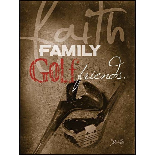 Penny Lane Publishing Faith Family Golf By Marla Rae Art Print - 12 X 16
