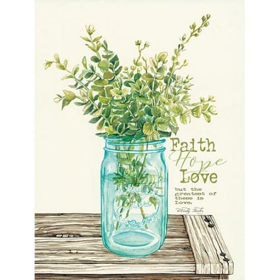 Faith, Hope, Love And Eucalyptus By Cindy Jacobs Art Print - 12 X 16-Penny Lane Publishing-The Village Merchant