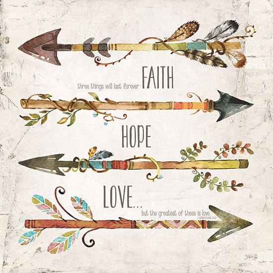 Penny Lane Publishing Faith, Hope, Love By Marla Rae Art Print - 12 X 12
