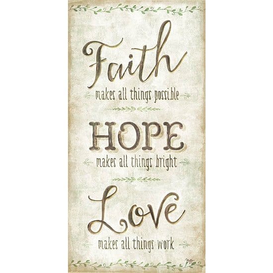 Penny Lane Publishing Faith, Hope, Love By Mollie B Right Art Print - 9 X 18