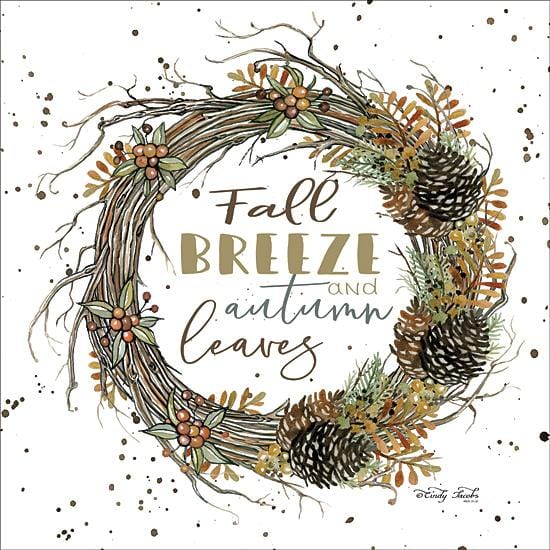 Fall Breeze Wreath By Cindy Jacobs Art Print - 12 X 12-Penny Lane Publishing-The Village Merchant