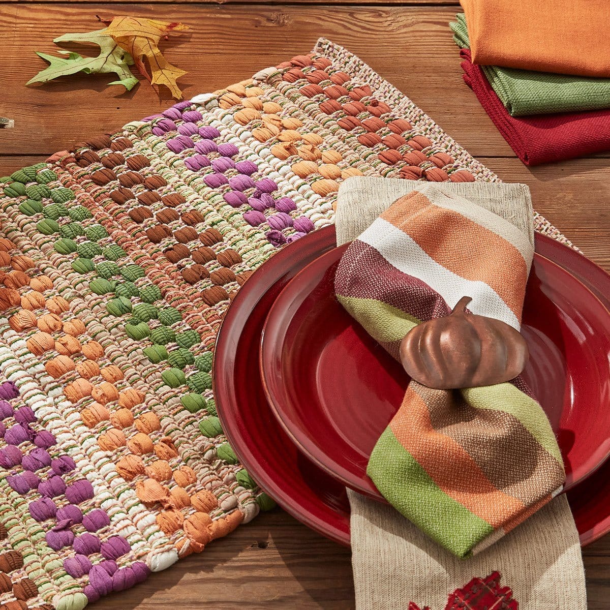 Fall Colors Chindi Table Runner 36&quot; Long-Park Designs-The Village Merchant
