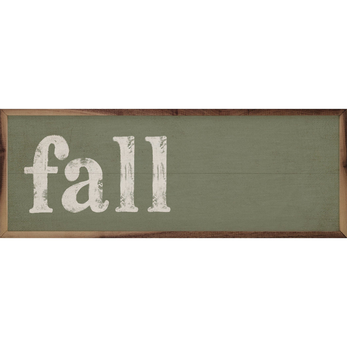 Kendrick Home Walnut Frames 12x4 / GREEN Fall Distressed Printed and Framed Wall Sign