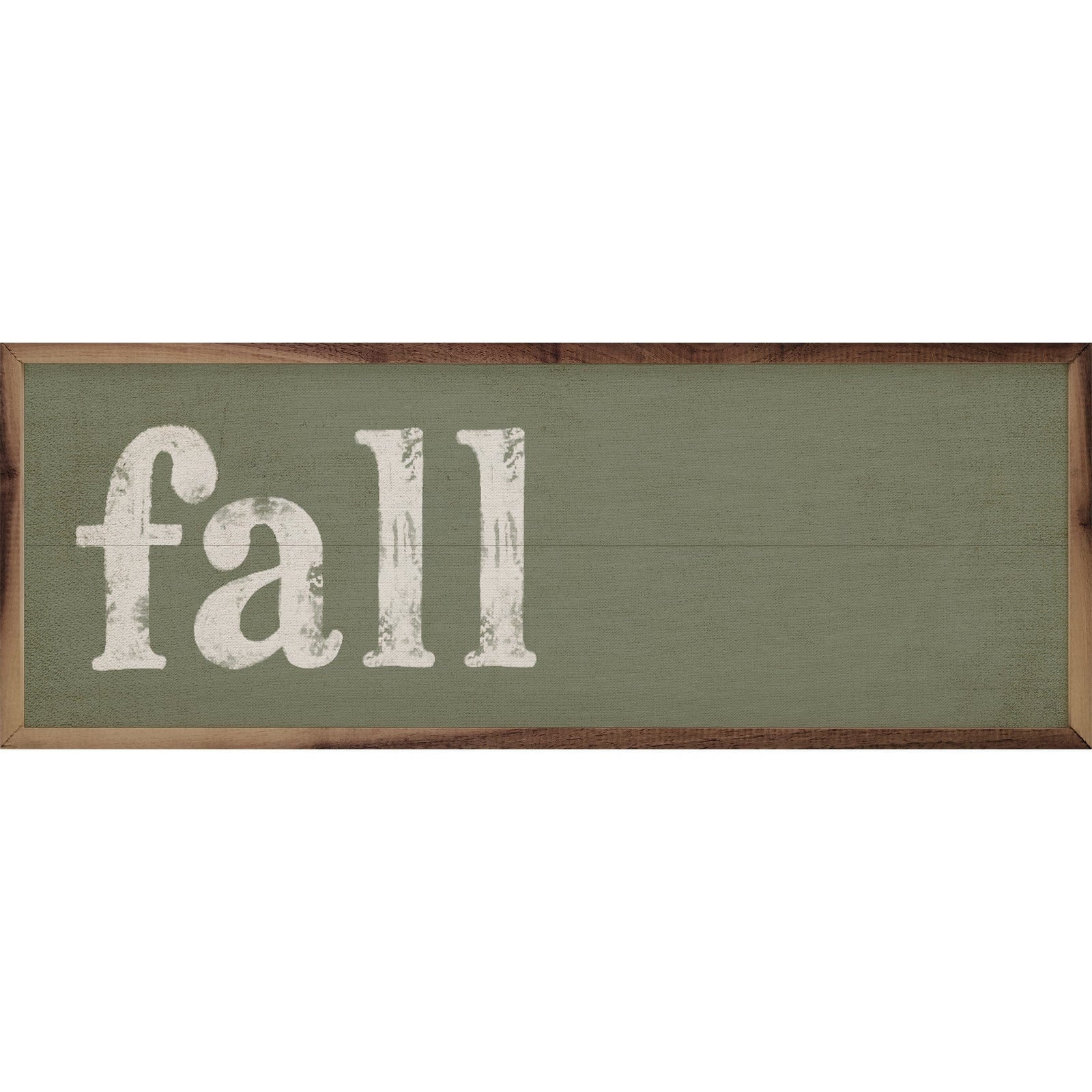 Kendrick Home Walnut Frames 12x4 / GREEN Fall Distressed Printed and Framed Wall Sign