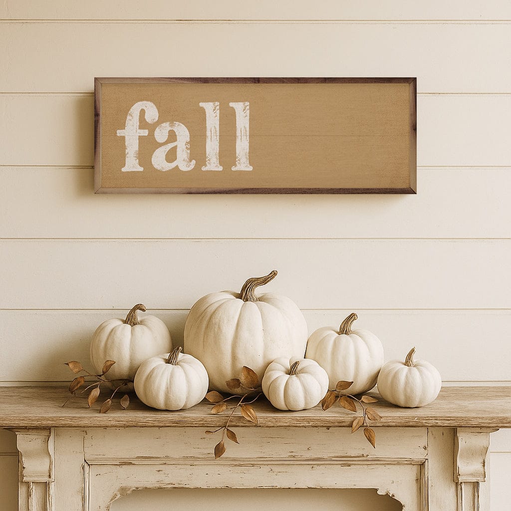 Kendrick Home Walnut Frames Fall Distressed Printed and Framed Wall Sign