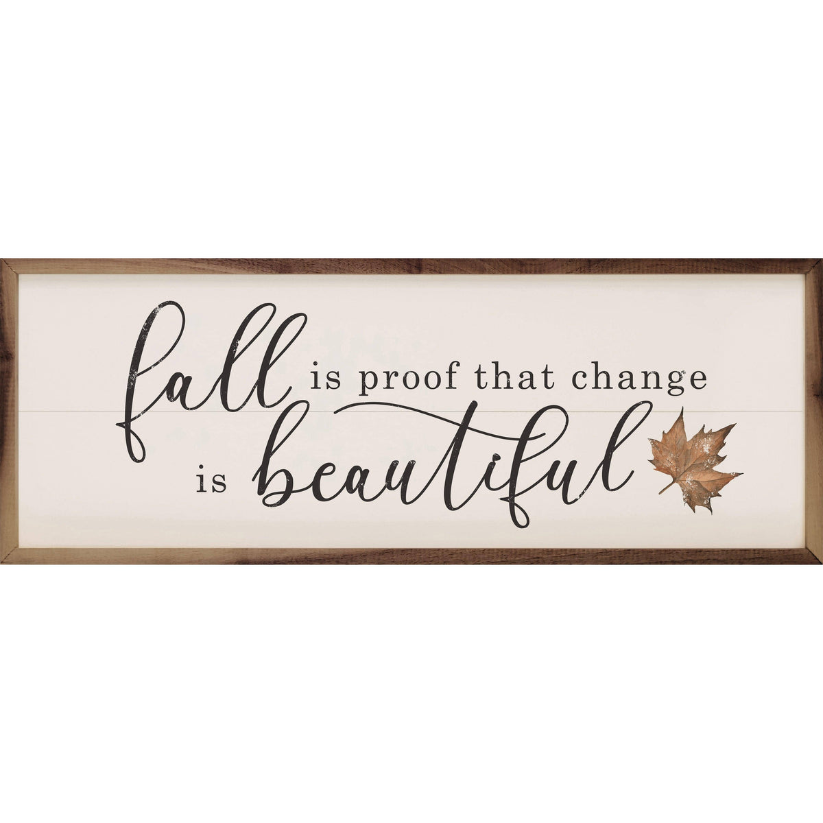 Kendrick Home Walnut Frames 12x4 Fall Is Proof White Printed and Framed Wall Sign