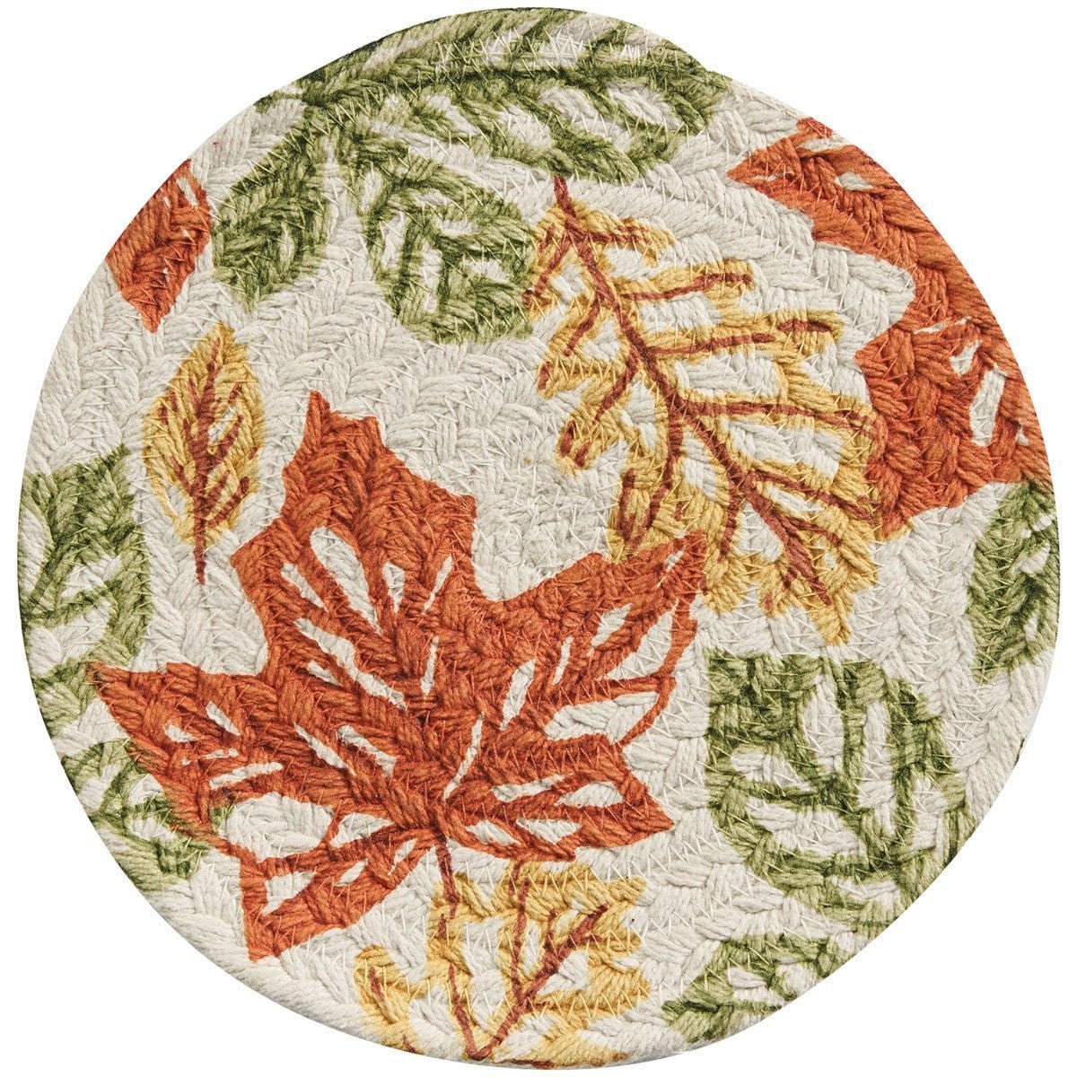 Fall Leaves Braided Trivet Round-Park Designs-The Village Merchant