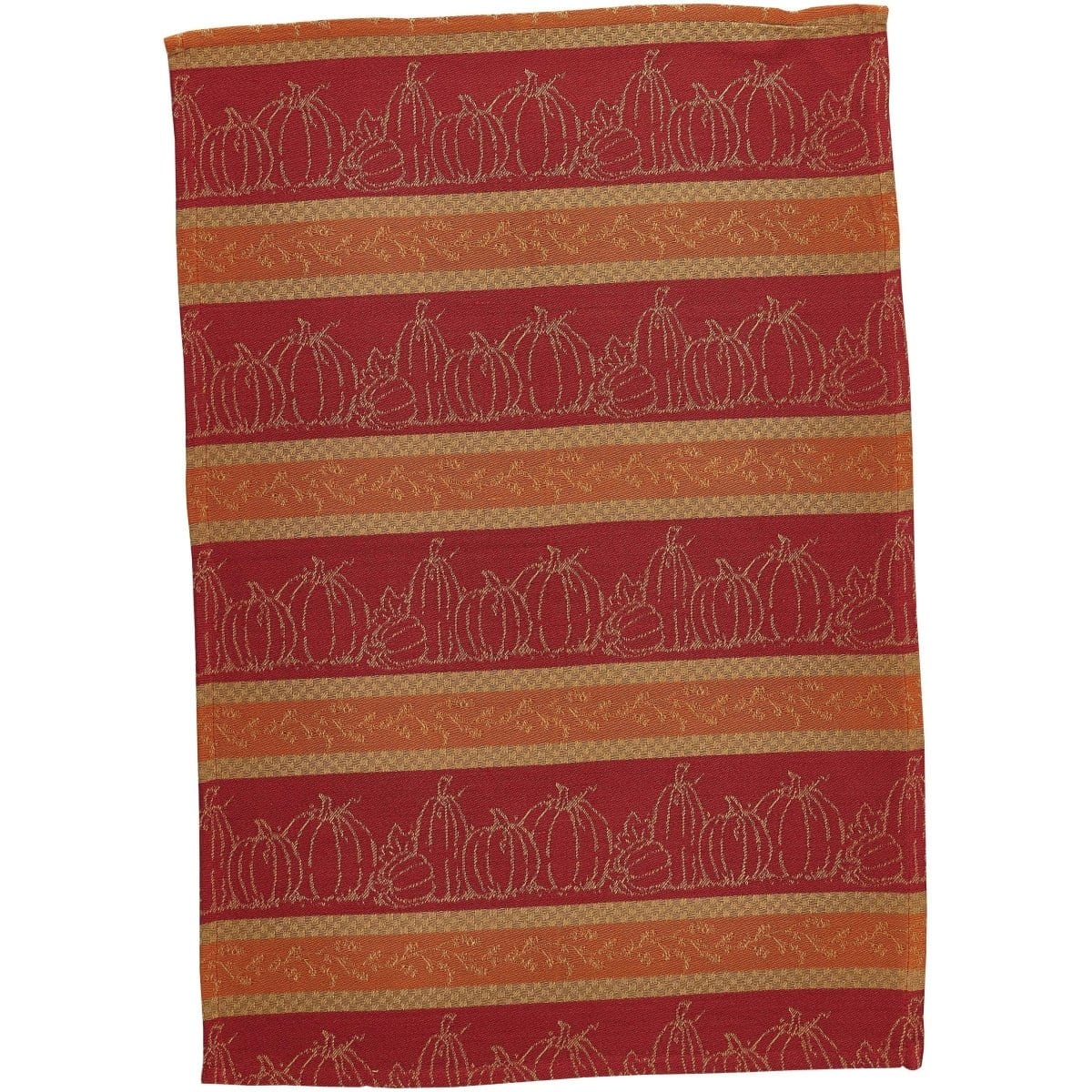 Pumpkin, Holly Buffalo Check Towels - Black Set of 2 - Country