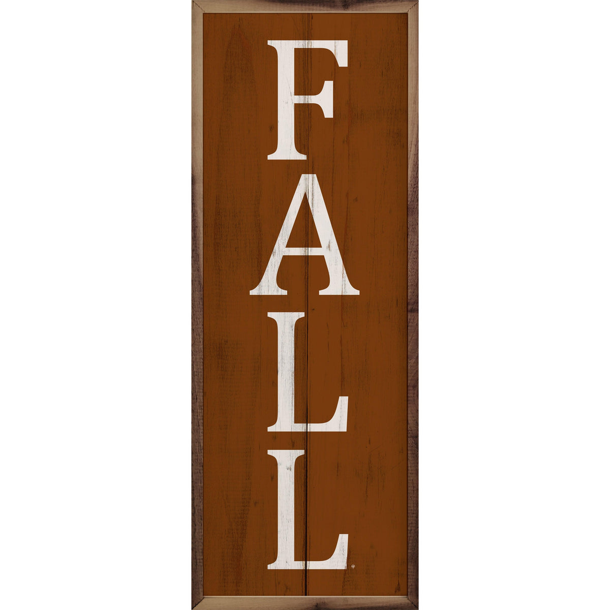 Kendrick Home Walnut Frames 4x12 Fall Orange Printed and Framed Wall Sign