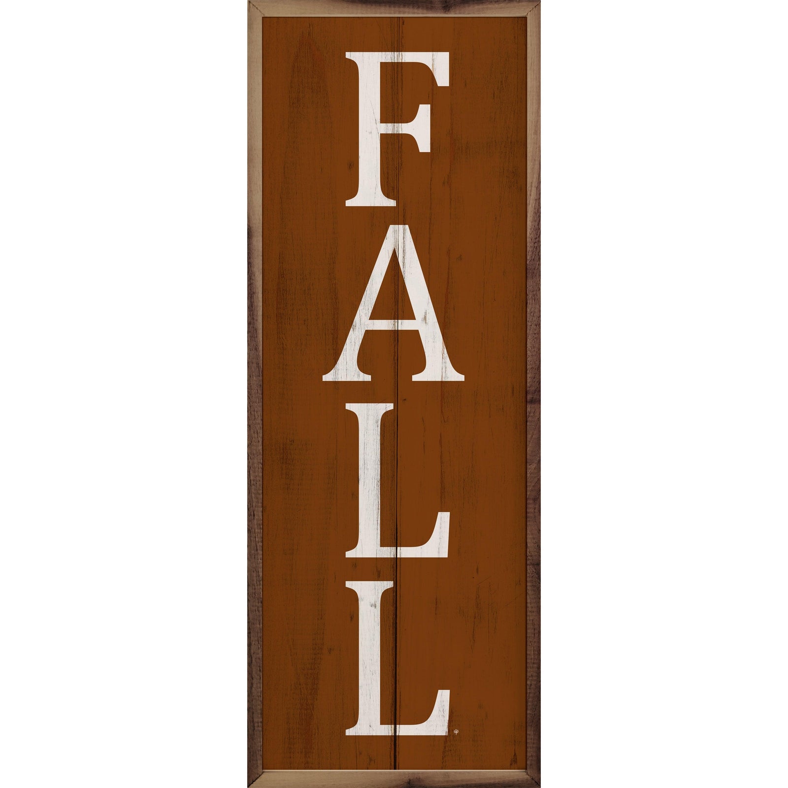 Kendrick Home Walnut Frames 4x12 Fall Orange Printed and Framed Wall Sign