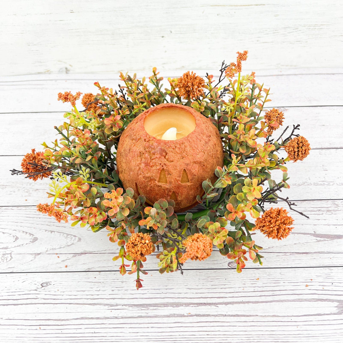 Fall Pincushion Candle Ring / Wreath 4.5&quot; Inner Diameter