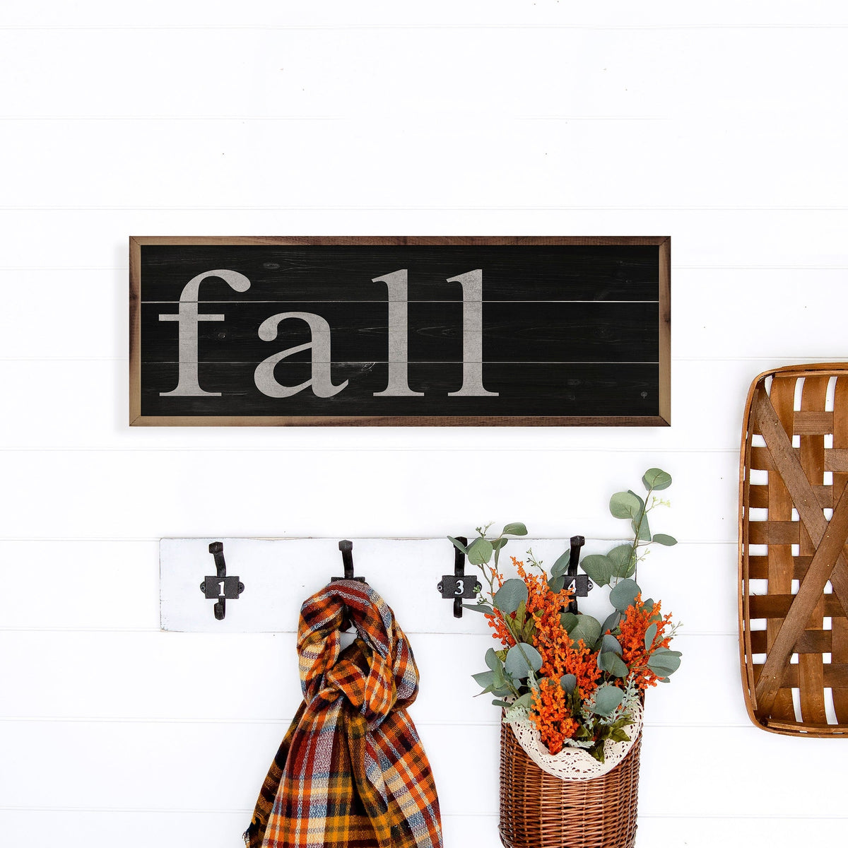 Kendrick Home Walnut Frames Fall Printed and Framed Wall Sign