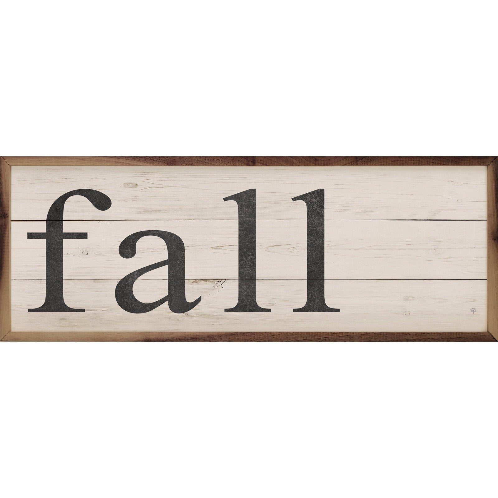 Kendrick Home Walnut Frames 12x4 / Whitewash Fall Printed and Framed Wall Sign