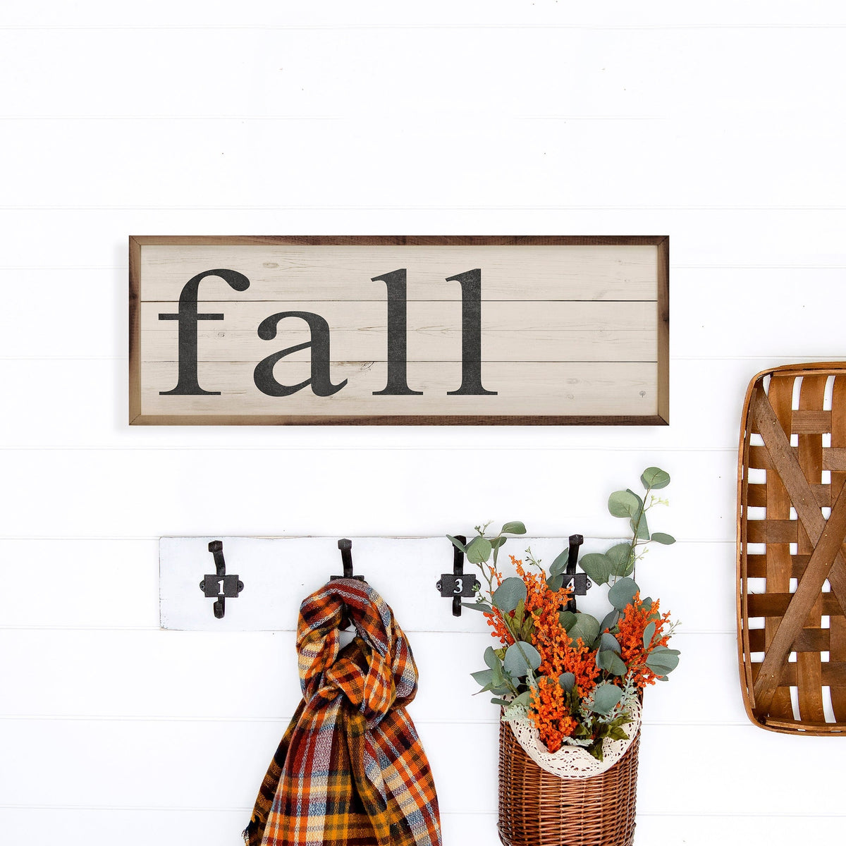 Kendrick Home Walnut Frames Fall Printed and Framed Wall Sign