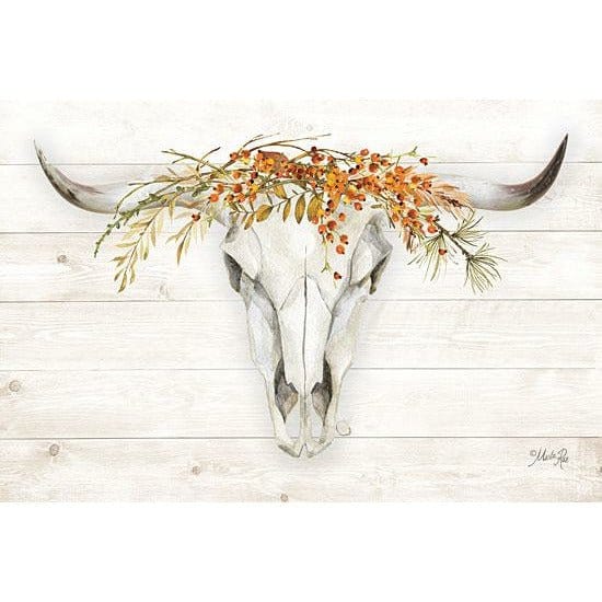 Fall Steer Skull By Marla Rae Art Print - 12 X 18-Penny Lane Publishing-The Village Merchant