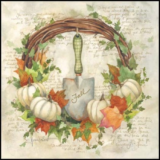 Fall Wreath By Annie La Point Art Print - 8 X 8-Penny Lane Publishing-The Village Merchant