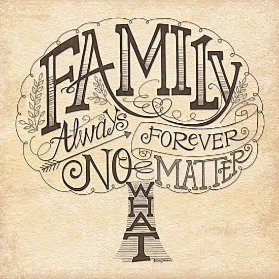 Penny Lane Publishing Family - Always And Forever By Deb Strain Art Print - 18 X 18