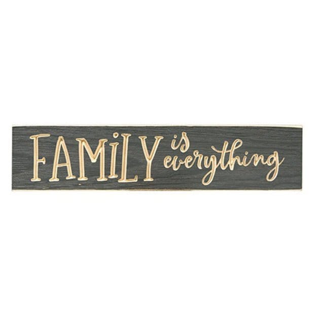 Family Is Everything Sign - Engraved Wood 16&quot; Wide-Craft Wholesalers-The Village Merchant