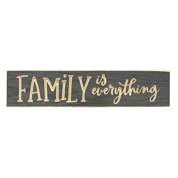 Family Is Everything Sign - Engraved Wood 16" Wide-Craft Wholesalers-The Village Merchant