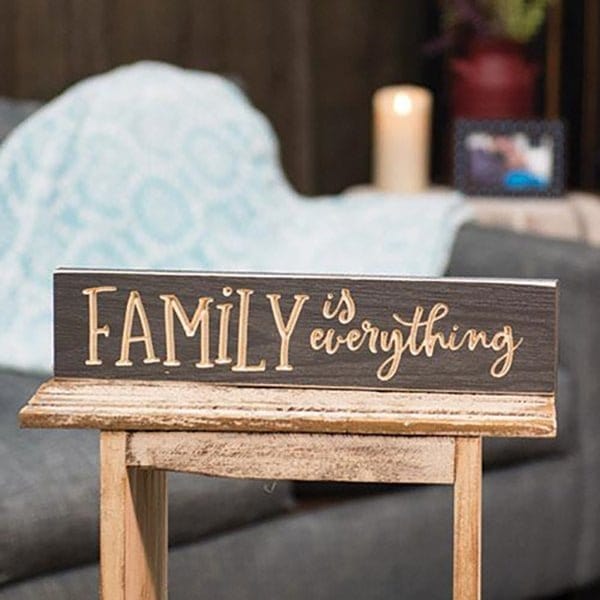 Family Is Everything Sign - Engraved Wood 16" Wide-Craft Wholesalers-The Village Merchant