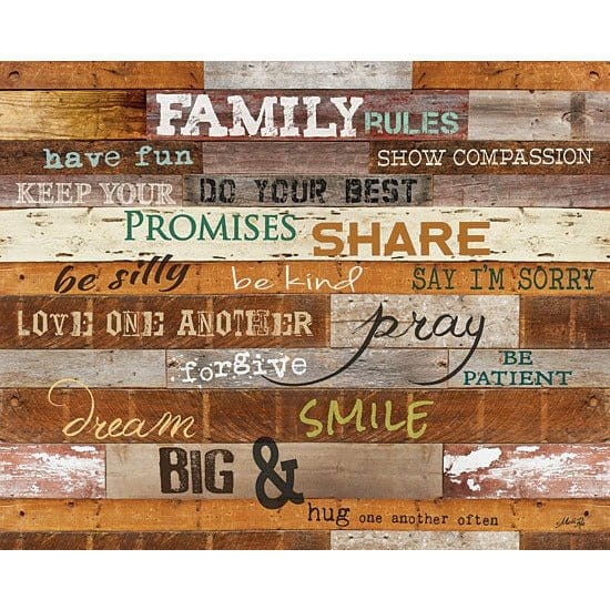 Family Rules By Marla Rae Art Print - 16 X 20-Penny Lane Publishing-The Village Merchant