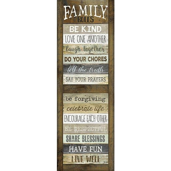 Penny Lane Publishing Family Rules Shutter By Marla Rae Art Print - 12 X 36