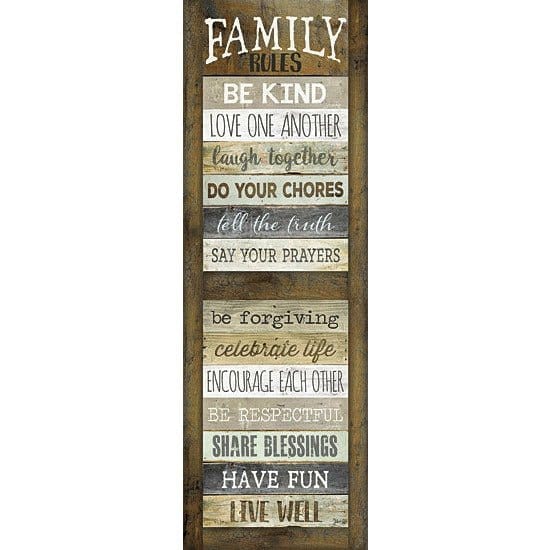 Family Rules Shutter By Marla Rae Art Print - 12 X 36-Penny Lane Publishing-The Village Merchant