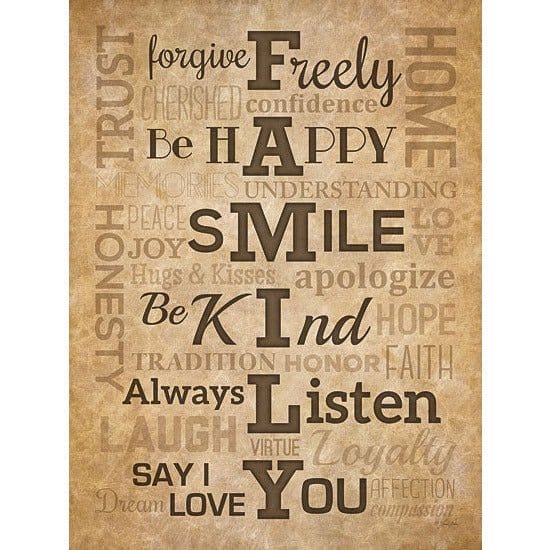 Penny Lane Publishing Family Values By Lauren Rader Art Print - 12 X 16
