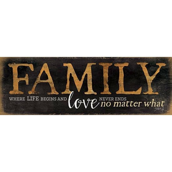 Penny Lane Publishing Family Where Love Begins By Marla Rae Art Print - 6 X 18