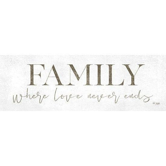 Family Where Love Never Ends By Jaxn Blvd Art Print - 6 X 18-Penny Lane Publishing-The Village Merchant