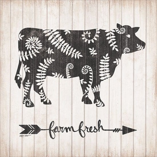 Farm Fresh Cow By Annie La Point Art Print - 12 X 12-Penny Lane Publishing-The Village Merchant