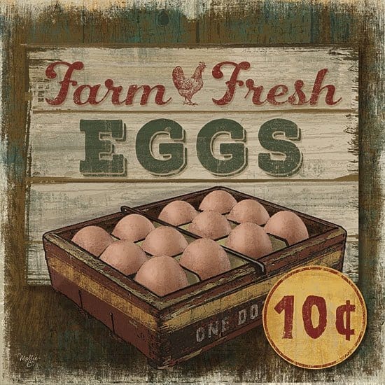 Farm Fresh Eggs By Mollie B Right Art Print - 12 X 12-Penny Lane Publishing-The Village Merchant