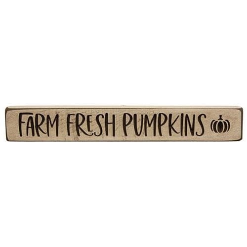 Farm Fresh Pumpkins Engraved Wood Sign 12&quot; Long