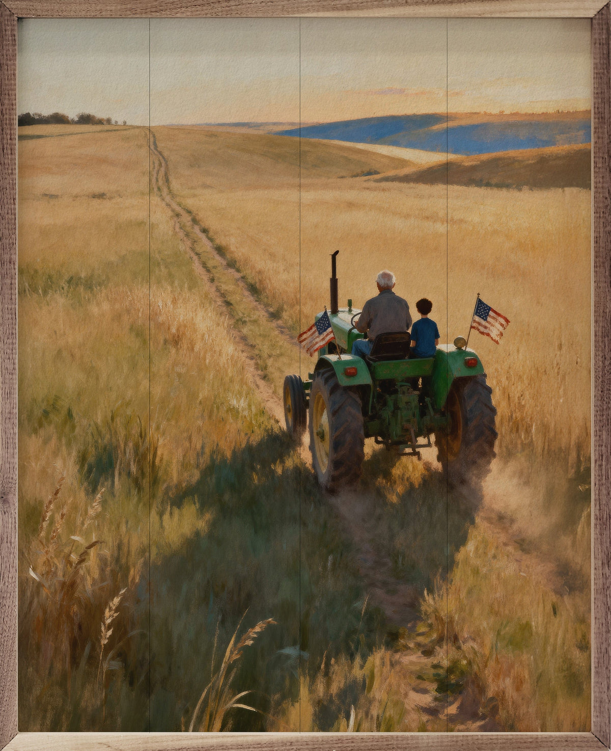Farm Generations Green Tractor Printed and Framed Wall Sign