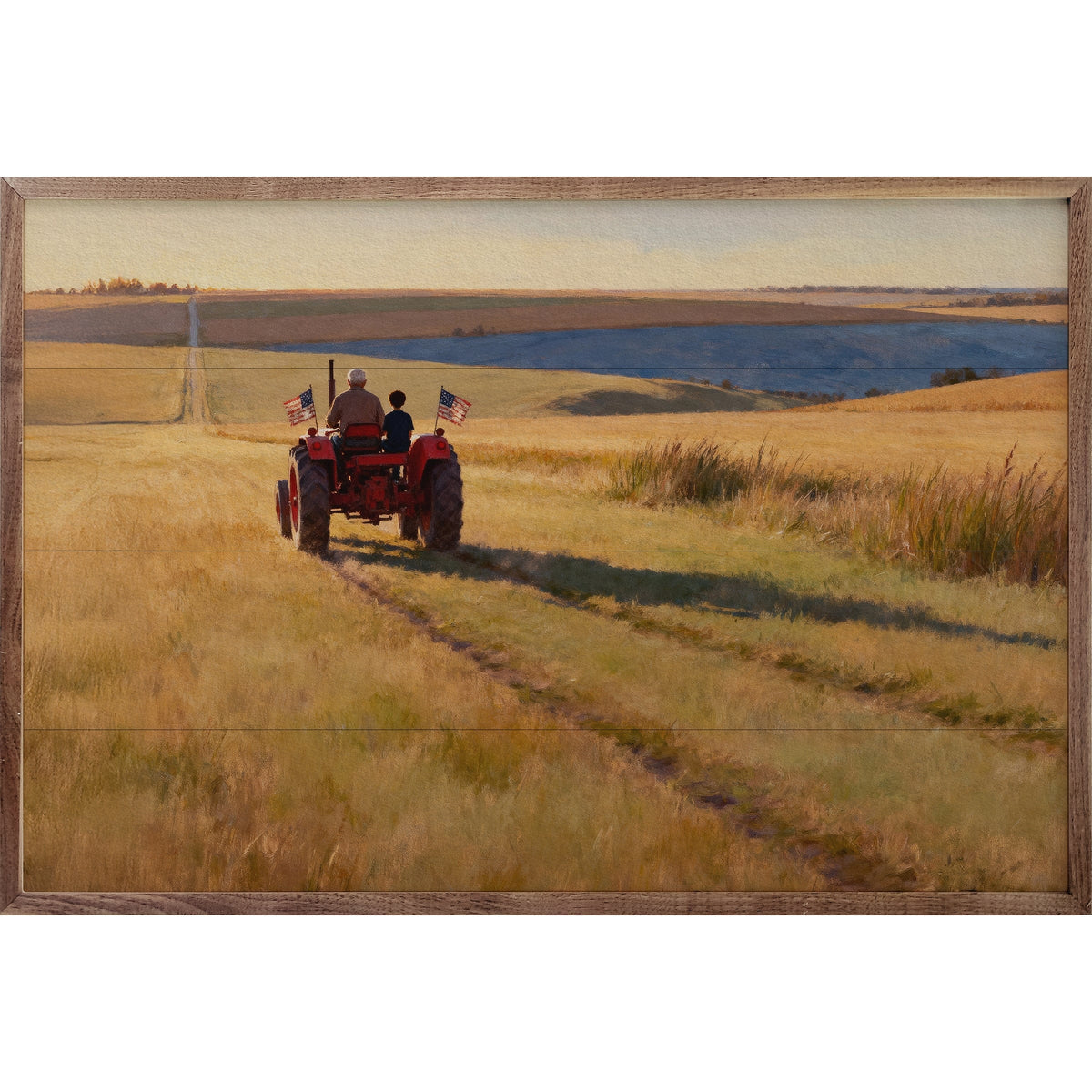 Farm Generations Red Tractor Printed and Framed Wall Sign