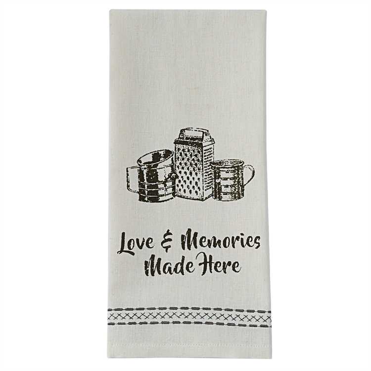 Farmhouse Collection Love &amp; Memories Made Here Decorative Towel-Park Designs-The Village Merchant