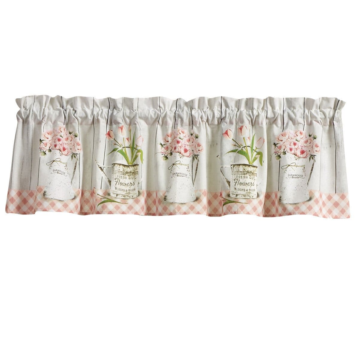 Farmhouse Peonies Printed Valance Unlined-Park Designs-The Village Merchant