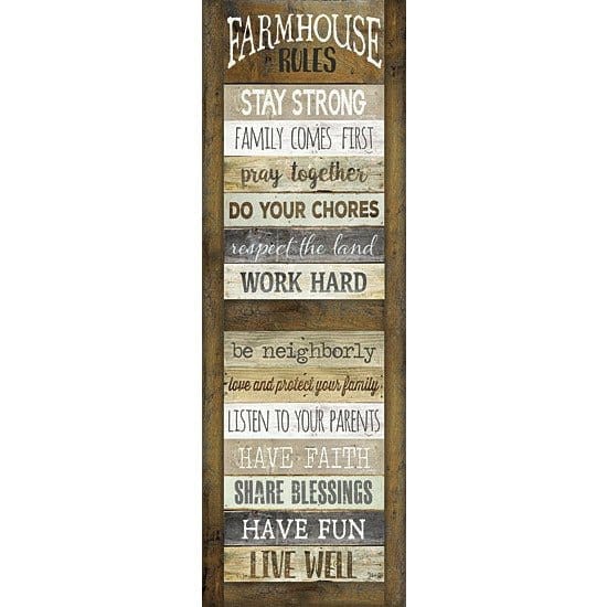 Farmhouse Rules Shutter By Marla Rae Art Print - 12 X 36-Penny Lane Publishing-The Village Merchant