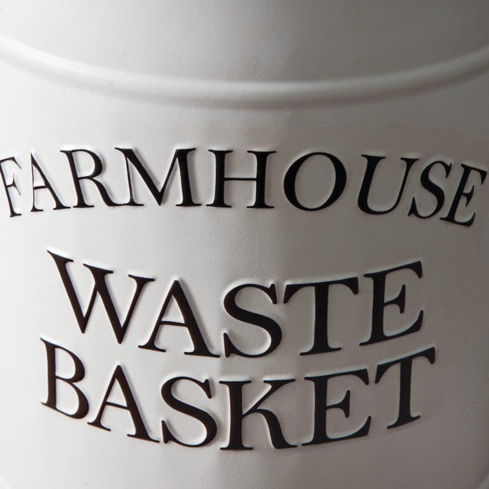 Farmhouse Waste Basket With Lid &amp; Handle