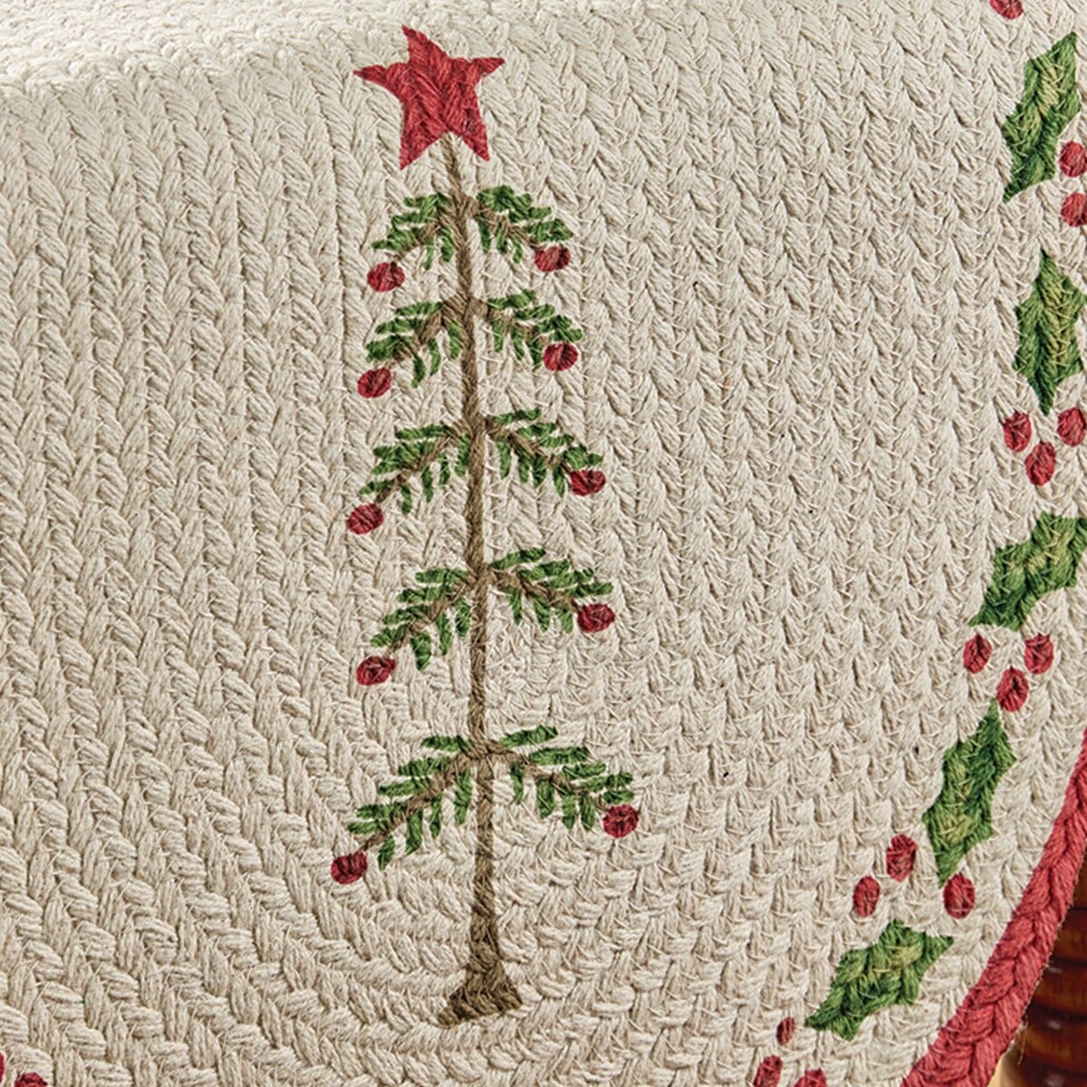 Feather Tree Braided & Printed Table Runner 36" Long